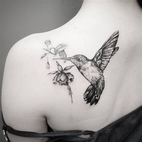 Realistic Hummingbird Tattoos Black And White