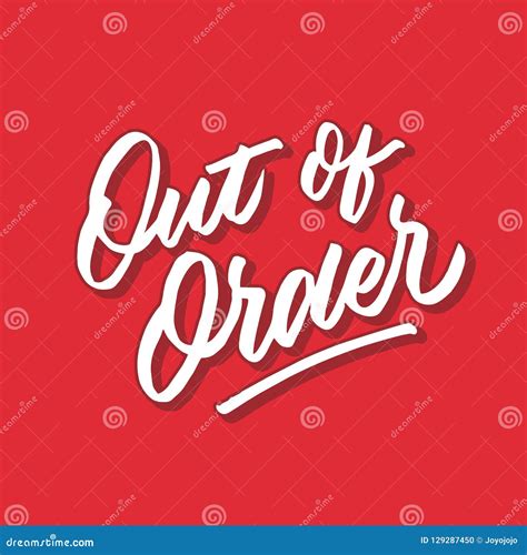 Out of Order Hand Lettering Typography Poster Stock Vector - Illustration of crewonly, exit ...