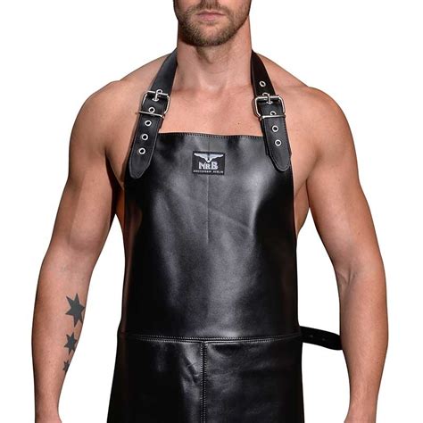 MISTER B classic leather butcher's apron with adjustable straps