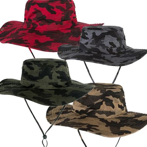 Military Camouflage Bucket Hats Fishing Fisherman Hunting Men Adult Safari Sun Protection Hunter ...