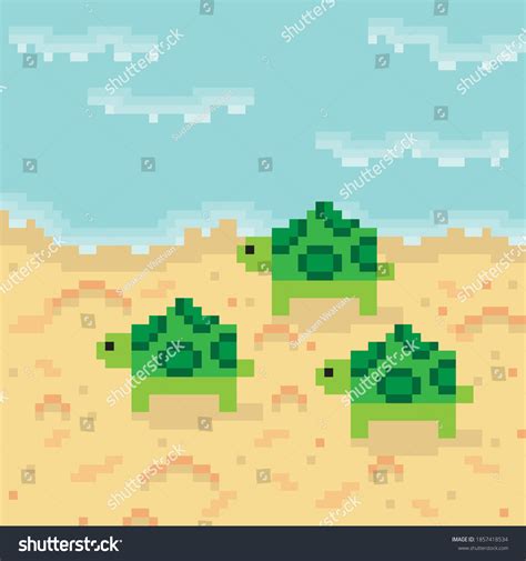 Sea Turtle Pixel Art Vector Picture Stock Vector (Royalty Free ...