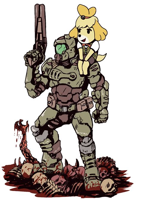 Random: Doomguy And Isabelle Are Fast Becoming 2020's Most Wholesome Duo | Nintendo Life