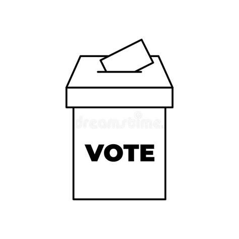 Vote Box or Ballot Box Icon Isolated on White Background . Outline Icon Stock Vector ...