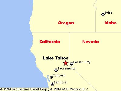 Lake Tahoe Nv Map | Hiking In Map