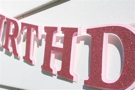 Birthday Banner Girls Pink Birthday Decorations First - Etsy