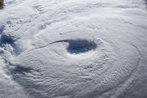 The eye of Typhoon Neoguri on July 7, 2014 as seen by the Expedition 40 Flight Engineer ...