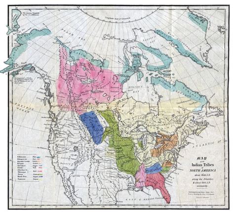 American Indian Tribes 1600 1800 Antique Map Digitally Remastered ...