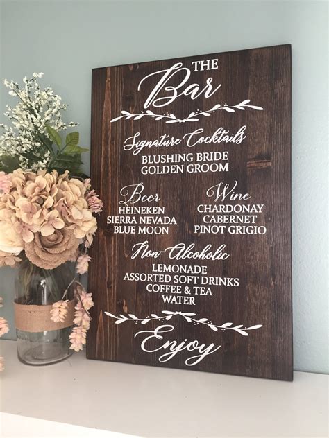 Wedding Bar Signature Drinks Sign Signature Cocktails Menu | Etsy