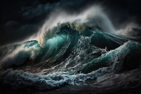 Premium AI Image | Atlantic Ocean Waves During a Storm