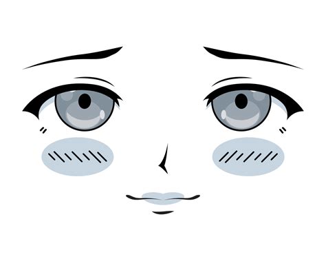 sad anime girl face 12021761 Vector Art at Vecteezy