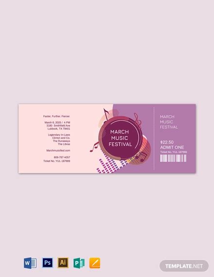 Music Concert Ticket - 11+ Examples, Illustrator, Word, Pages, Photoshop, Publisher, Tips