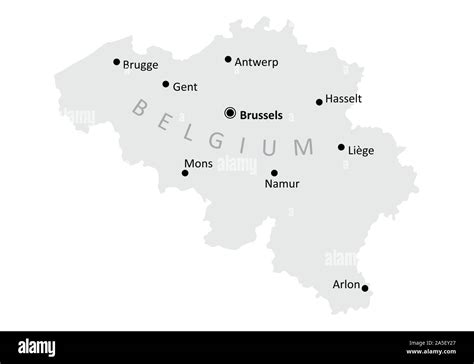 Belgium cities map Stock Vector Image & Art - Alamy