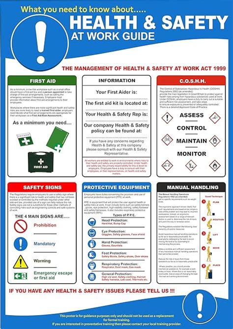 Health and Safety At Work Poster 420x595mm (P5004): Amazon.co.uk: DIY & Tools