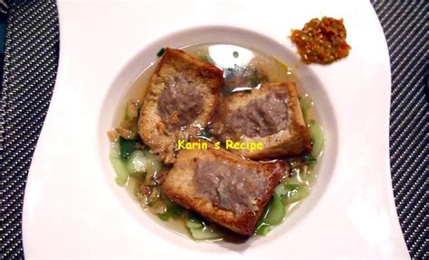 Karin's Recipe: Tahu Bakso Kuah (Stuffed Tofu Soup)