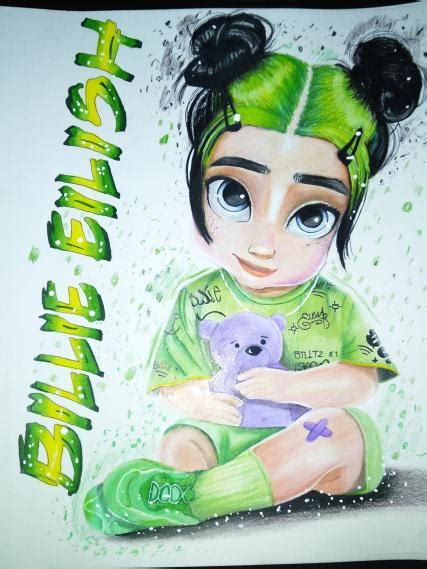 Just finished this Billie Eilish drawing for my niece :) : r/billieeilish