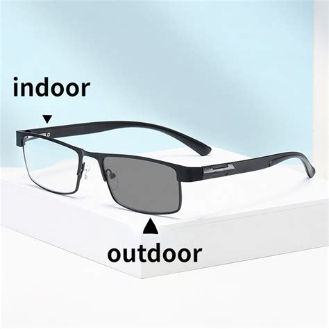 Photochromic Glasses 2023 Men's Reading Glasses Anti-blue Light Sun Glasses Metal Frame HD ...