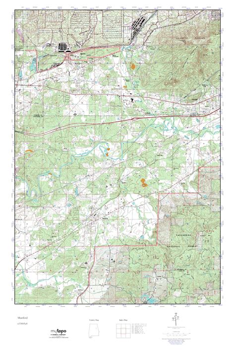 MyTopo Munford, Alabama USGS Quad Topo Map