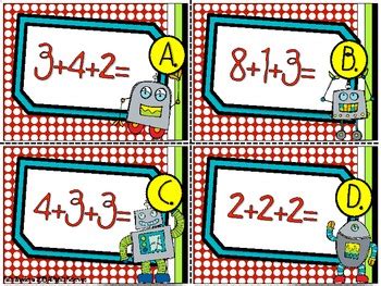 Robot Addition Center Freebie by Faith Wheeler | TpT