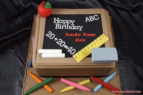 Happy Birthday Cake For Teacher With Name