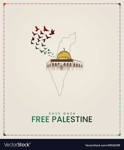 Free palestine flag whit al-aqsa mosque Royalty Free Vector