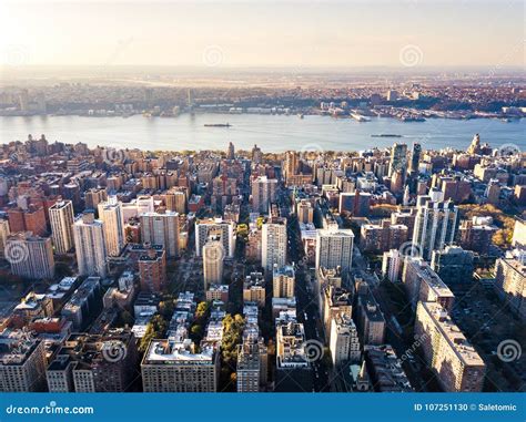 Stunning Aerial View of Manhattan and New York Stock Photo - Image of ...