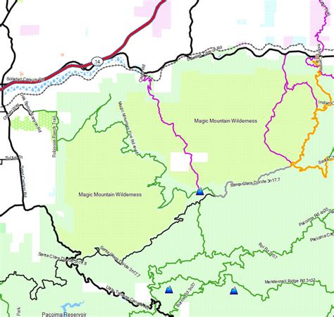 Magic Mountain Wilderness - California Trail Map