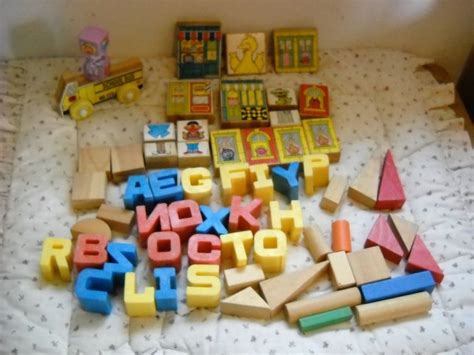 Sesame Street Vintage Building Blocks Letters Muppets