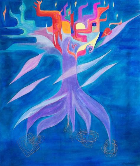 The cosmic tree Painting by Sonia Ben Achoura | Saatchi Art