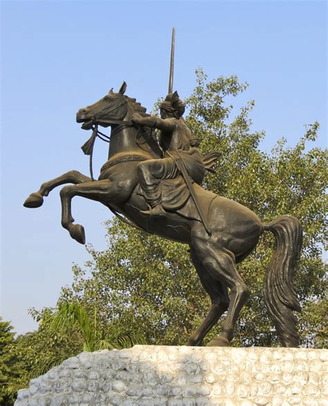 Equestrian statue of Rani of Jhansi Lakshmibai in Gwalior, Madya Pradesh India