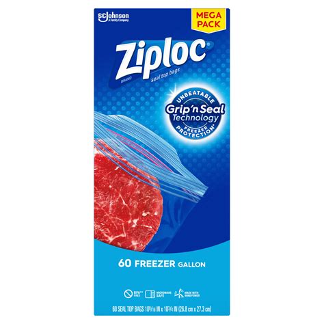 Ziploc Double Zipper Freezer Bags, Gallon, 60 Ct - Walmart.com