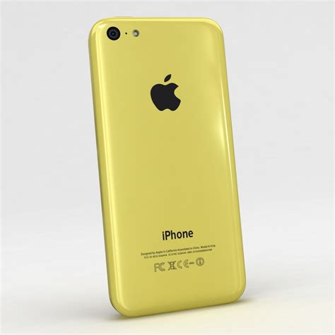 3d apple iphone 5c yellow