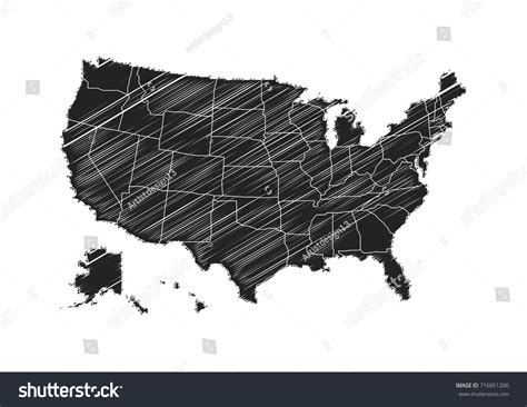 Freehand United states of america map sketch - Royalty Free Stock ...