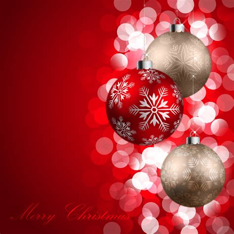 Merry Christmas Red Background with Ornaments | Gallery Yopriceville - High-Quality Free Images ...