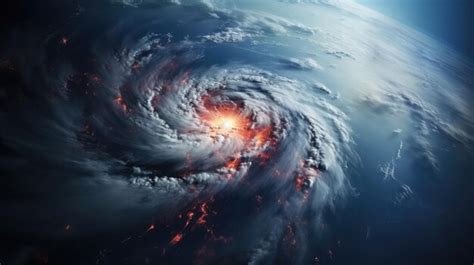 Premium AI Image | space view hurricane showing the effects of cl