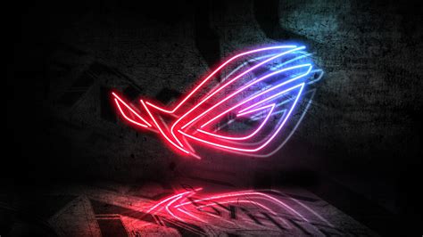 Download wallpaper: Asus ROG neon logo 1366x768