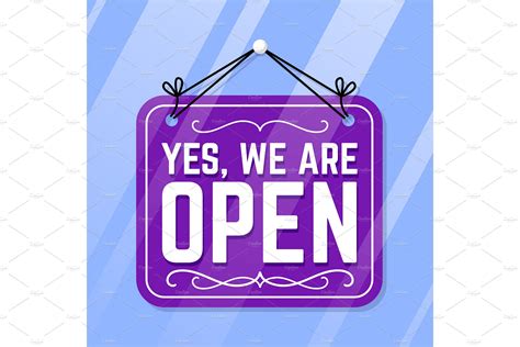 Yes, We are Open Sign | Illustrations ~ Creative Market