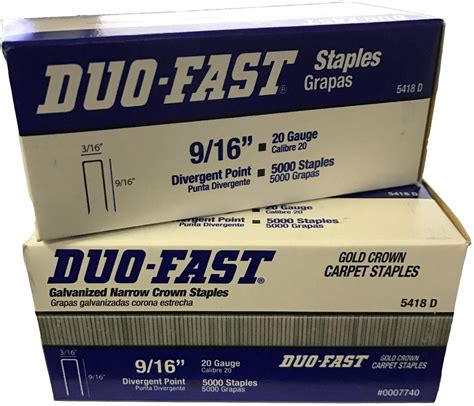 Duo Fast 9/16"X3/16" Crown Gold Staples