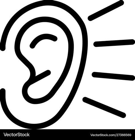 Ear listening icon outline style Royalty Free Vector Image