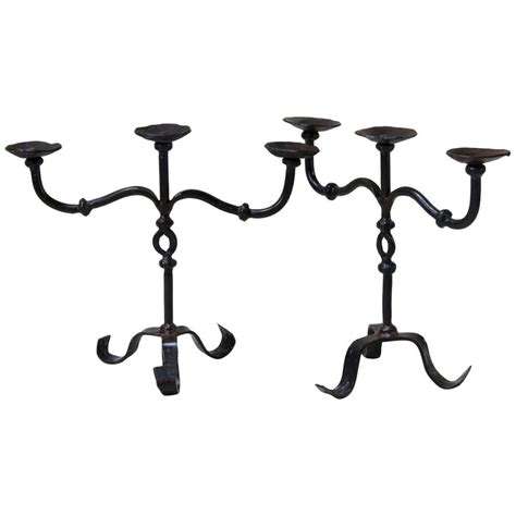 French Wrought Iron Candelabra For Sale at 1stDibs