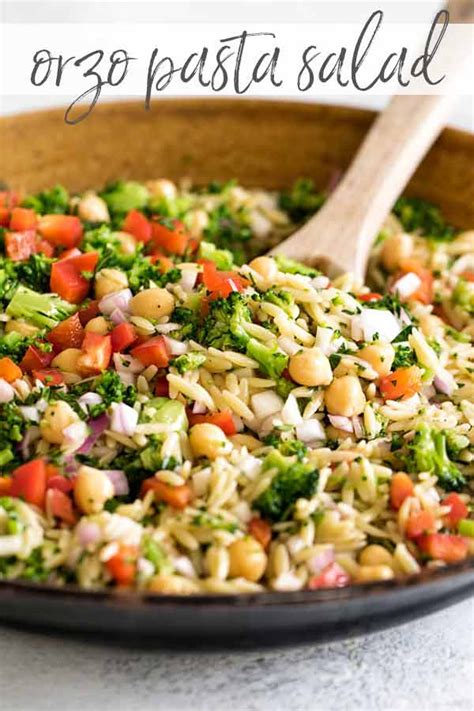 Orzo Pasta Salad with veggies and chickpeas is a simple and delicious ...