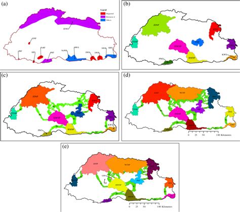 Protected area systems of Bhutan in (a) 1984 (legend shows PAs... | Download Scientific Diagram