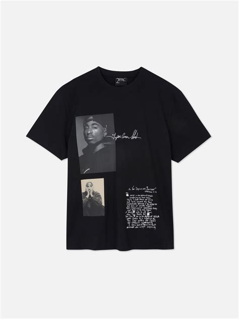 Mens;Womens Black Tupac Graphic T-Shirt | Primark
