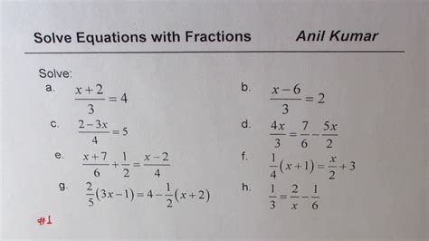 Solving Equations With Fractions Worksheet – NISYI.ORG