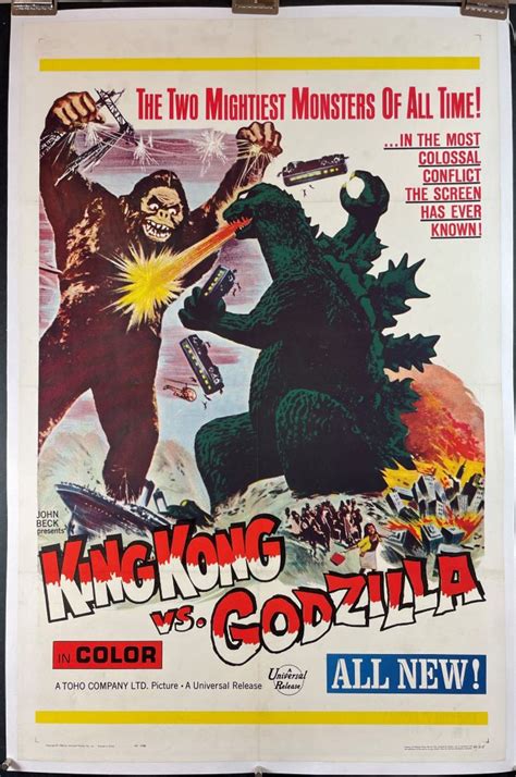 KING KONG VS. GODZILLA, Original Horror Movie Theater Poster For Sale - Original Vintage Movie ...