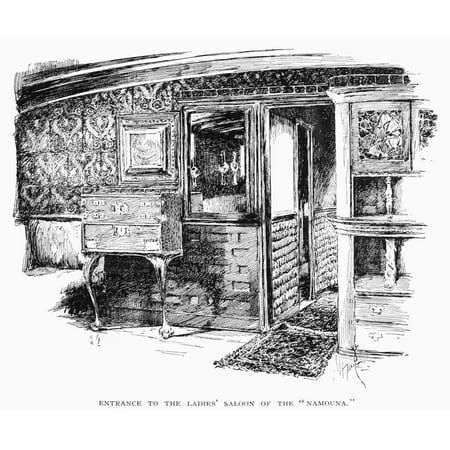 Steam Yacht: Interior. /Nentrance To The Ladies' Saloon Of The Steam Yacht 'Namouna.' Line ...