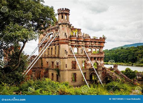 Bannerman Castle Arsenal Armory on Pollepel Island Hudson River, New York Stock Image - Image of ...