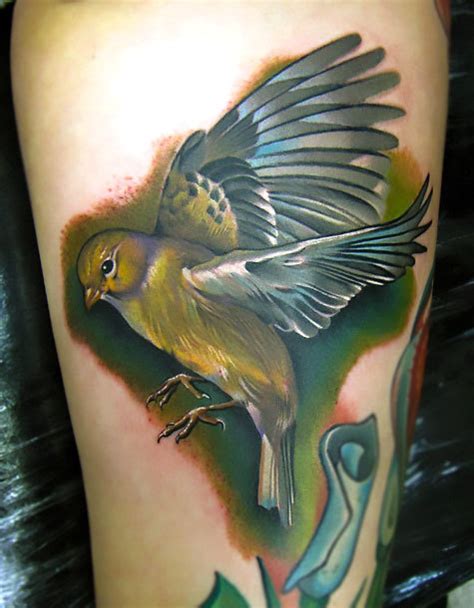 Realistic Bird Tattoo Idea