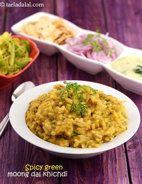 Spicy Green Moong Dal Khichdi recipe | by Tarla Dalal | Tarladalal.com ...