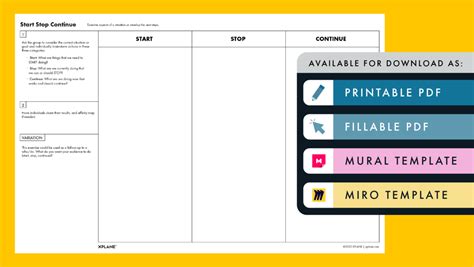 Start Stop Continue Worksheet - XPLANE | Organizational Change Management Consulting