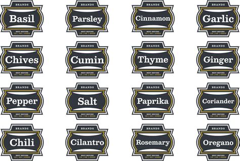 Pantry Organizer Spices Condiments Label Set 10817788 Vector Art at Vecteezy